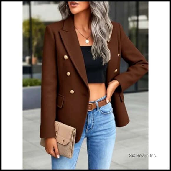 Wool Blend Tweed Plaid Blazer Jacket Fully Lined Business Casual - Picture 3 of 7